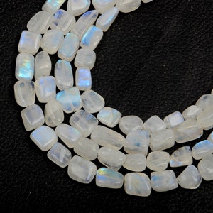 Rainbow Moonstone Beads, Natural Moonstone Nugget Shape Beads, Moonstone Smooth Beads, 6X8-7X13 mm Beads, Moonstone Beads, 8 Inch Strand