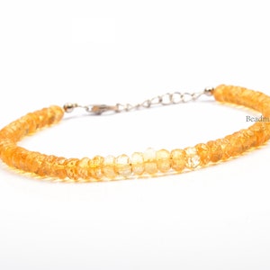 Best Quality Citrine Bracelet, Natural Citrine Roundel Beaded Bracelet, 5-6 MM Beads, Elegant High Grade Bracelet, 925 Silver Lock, Gifted