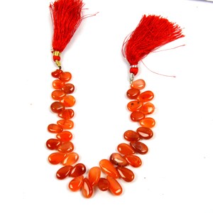 Carnelian beads, Pear Shape Beads, Drilled Beads, smooth Beads, 7.5 inch strand, natural Carnelian beads, Size 6X9-7X18 MM Beads