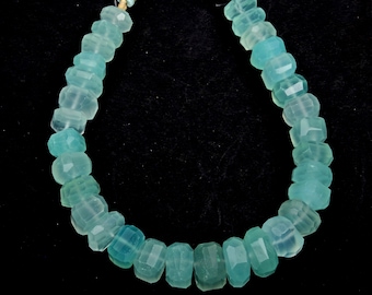 Aqua Chalcedony Beads, 8 Inch Strand 8-12 MM Beads, Chalcedony Faceted Tumble Shape Beads, For Jewellery Making, Chalcedony Wholesale Beads,