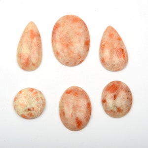 Natural Sunstone Gemstone, Sunstone Cabochon, Loose Gemstone, Mix Shape Smooth Sunstone Loose Gemstone, Sunstone Stone, Jewelry Making Stone