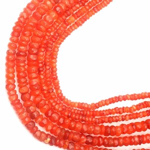 Carnelian beads, faceted beads, rondelle shape beads, drilled beads, natural carnelian beads, handmade beads, 13 inch strand