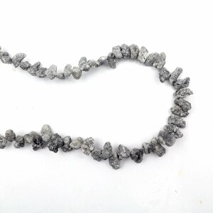 Perline di diamante grigio, perline di diamante grigio naturale, perline di diamante grezzo, perline da 5 pollici, dimensioni 5-7 mm, perline di forma irregolare, per gioielli