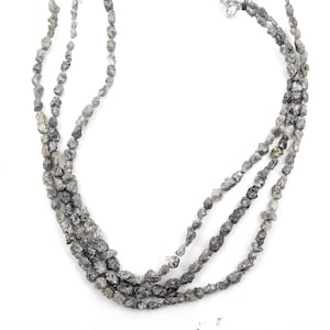 Perline di diamante grigio, perline di diamante grigio naturale, perline di diamante grezzo, perline da 8 pollici, dimensioni 3-5 mm, perline di forma irregolare, per gioielli
