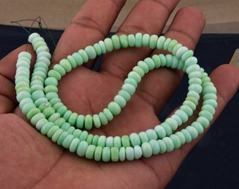Green Opal Beads, Opal Gemstone Beads, 13 Inch Strand 5-7 MM Beads, Rondelle Shape Beads, Smooth Beads, Jewelry Making, Wholesale Beads