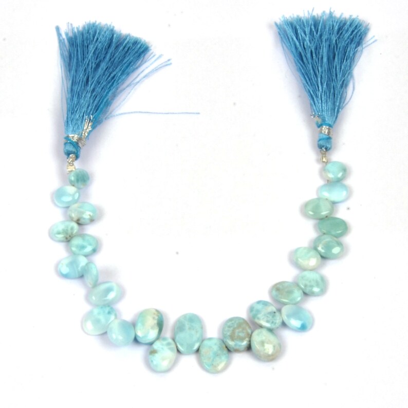 26 Pieces Larimar Loose Gemstone Smooth Beads Natural Larimar Etsy