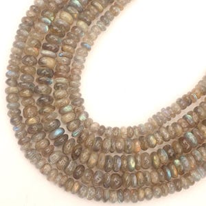 Labradorite beads, natural blue labradorite beads, 13 inch strand beads, rondelle beads, drilled beads, smooth beads, Wholesale beads