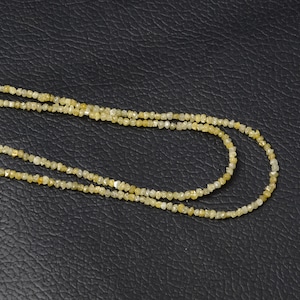 Yellow Diamond, Natural Yellow Diamond Beads, Rough Diamond Beads, 8 Inch Strand Size 1-2 MM Beads For Jewelry Making