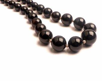 Collar De Cuentas De ónix, Gargantilla De Cuentas, Collar De Piedras