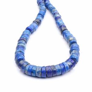 Lapis Lazuli Wheel Beads: 6-8mm, 8 Inch Strand