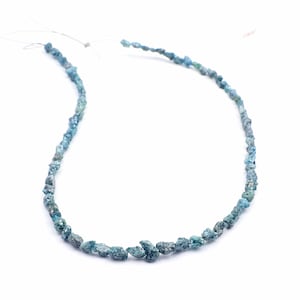 Perline di diamanti blu, perline di diamanti blu naturali, perline di diamanti grezzi, perline di dimensioni 3-4 mm, perline di forma irregolare, per gioielli, diamanti grezzi