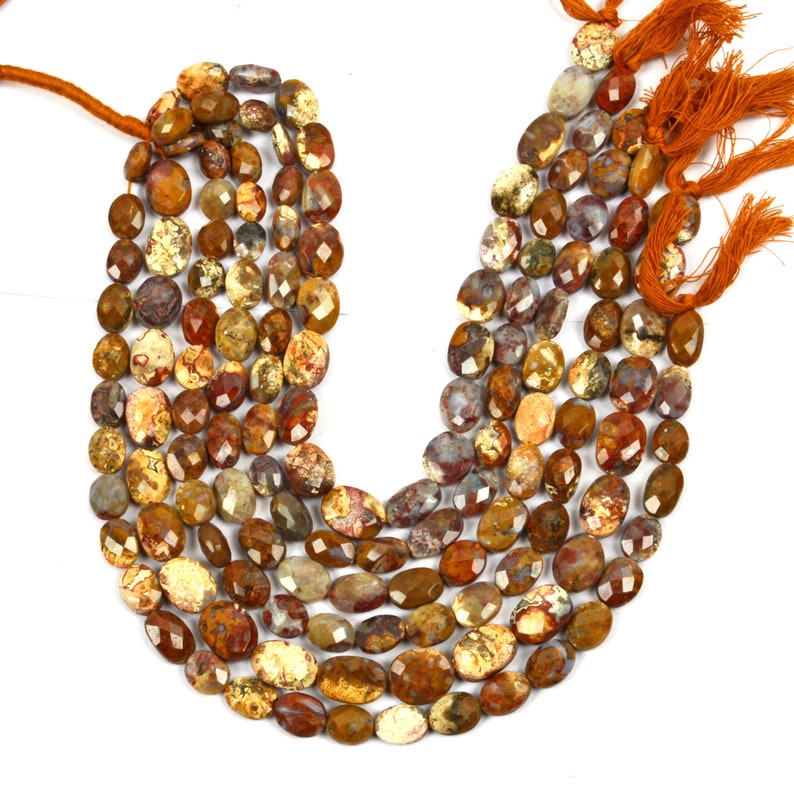 Natural Oregon Jasper Gemstone Beads Faceted Oval Shape Beads Etsy