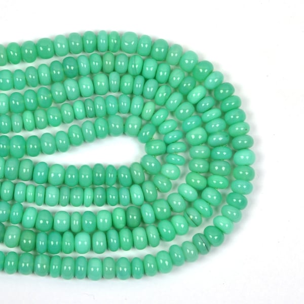 BEST-SELLER Perles de chrysoprase en forme de rondelle 6 mm 7 mm 8 mm 9 mm Perles de chrysoprase naturelle lisses percées, perles de pierres précieuses en vrac, support de 20 cm (8 po.)