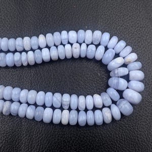 Blue Lace agate beads, Rondelle beads, Size 8-11 MM 8 inch beads strand, drilled beads, agate beads, smooth beads, handmade beads