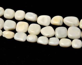 Natural White Opal Nugget Beads: 13-Inch Strand for Jewelry 9X10-14X17 MM