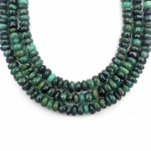 Emerald Beads, Smooth Beads, 16 inch Strand Size 6-8 MM Beads, Natural Emerald Beads, Jewelry Beads, Rondelle Beads, Drilled Beads