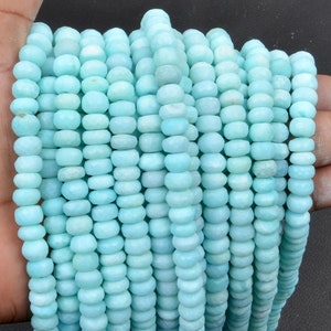 Blue Opal Beads, Opal Rondelle Gemstone Beads, Faceted Beads, 13 Inch Strand 7-8 MM Beads, Opal Wholesale Beads, Blue Opal Jewelry Beads