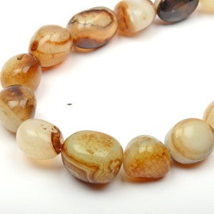 Naturalne koraliki z bryłek agatu: gładki sznur kamieni szlachetnych (16-22 mm) 8 cali