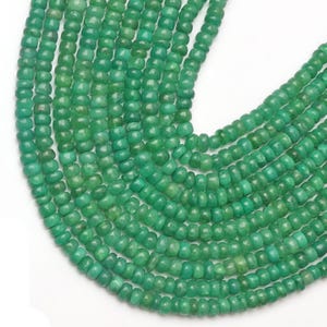 Emerald beads, rondelle beads, size 5-6 mm 13 inch strand beads, drilled beads, natural emerald beads, handmade beads, beads jewelry