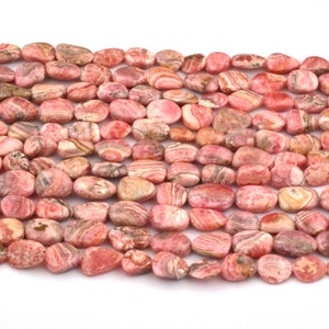 Rhodochrosite Beads, Smooth Beads, Natural Rhodochrosite Beads, Drilled Beads, 13 inch stand Size 17-21 MM Beads, handmade beads for jewelry