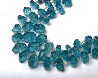 London Blue Quartz Gemstone Faceted Tumble 8 Inch Strand Size 10-17 MM Gemstones for jewellery making Drilled Gemstone Tumble Coated Quartz