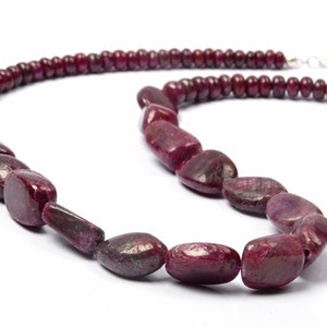 Ruby Necklace Ruby Gemstone Necklace Silver Filled Chain Lock Valentine&#39;s Gift For Girlfriend Wedding Gift Genuine Ruby July Birthstone
