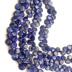 Lapis Lazuli Beads, Natural Lapis Lazuli Beads, Smooth Beads, Heart Beads, Gemstone Beads, 8 Inch Strand, Jewelry Beads, Lapis Stone