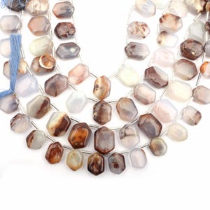 Bio Chalcedony beads, Natural Bio Chalcedony Beads, 8 Inch Strand beads, Drilled beads, Smooth Beads,  Hexagon Shape beads, for jewelry