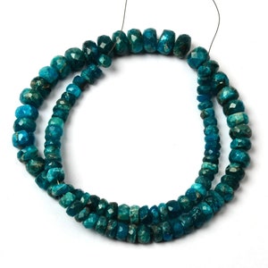 Apatite Beads, Gemstone Beads,  Rondelle Beads, 8 Inch Strand Size 6-10 MM Beads, Natural Apatite Gemstone Beads, Faceted Beads