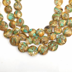 Spiny Oyster Turquoise  Beads | Natural Turquoise Beads | Round Shape Beads | 8 inch Size 10-15 MM | Drilled Turquoise Beads - Jewelry Beads