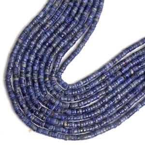 Lapis Lazuli Beads, Smooth Beads, Size 5 MM 8/16 inch Strand, Wheel Shape Beads, Drilled Beads, Natural Lapis Lazuli Beads, for jewelry