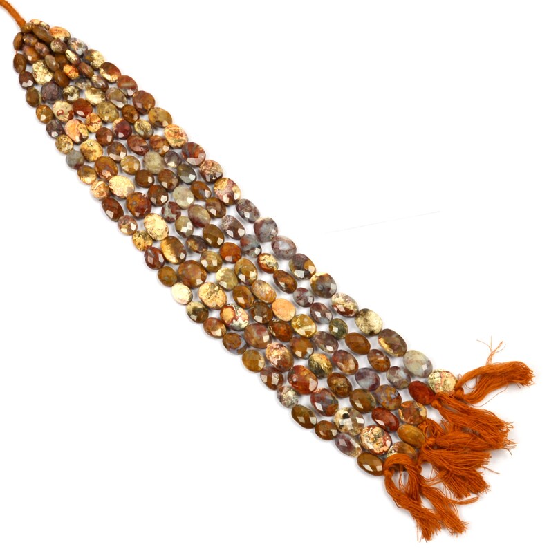 Natural Oregon Jasper Gemstone Beads Faceted Oval Shape Beads Etsy