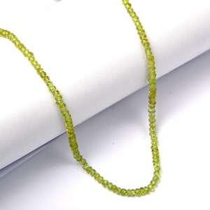 Natural Peridot Beads | 13 Inch Strand 2 MM Beads | Rondelle Beads | Green Beads Beads | Faceted Beads | Gemstone Beads | Peridot Beads