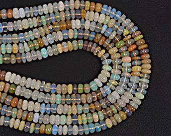 Cuentas redondas de ópalo etíope natural, cuentas de piedras preciosas lisas (4-5 mm)
