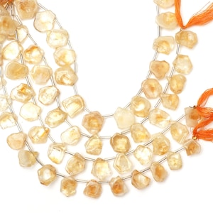 citrine beads, natural citrine slice beads, fancy beads, 8 inch strand beads, drilled beads, smooth beads, handmade beads, necklace beads