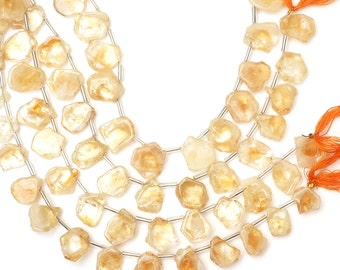 Natural Citrine Slice Beads: 8-inch Strand, Handmade Necklace Beads