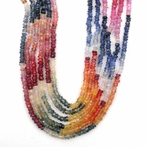 Multi Sapphire Beads, Rondelle Beads, Size 2.5-3 MM Beads, Sapphire Beads, Beads Jewelry, Drilled Beads, Wholesale Beads, Sapphire Jewelry