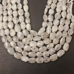 Rainbow Moonstone Beads - Drilled Beads - Faceted Beads - Natural Moonstone Beads - Tumble Beads - 13 Inch Strand 10X13-11X17 MM