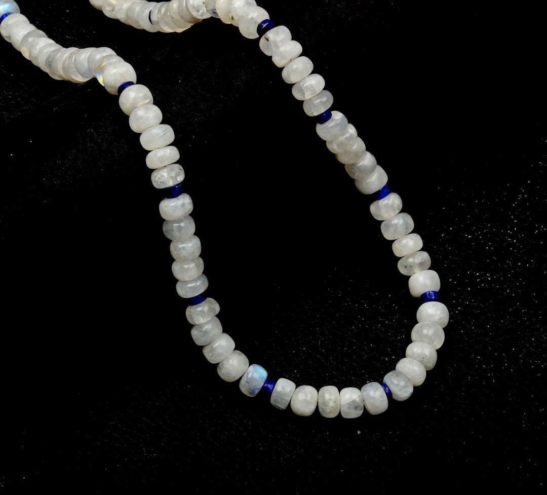 Moonstone and Lapis Lazuli Gemstone Beads Rondelle Shape Etsy