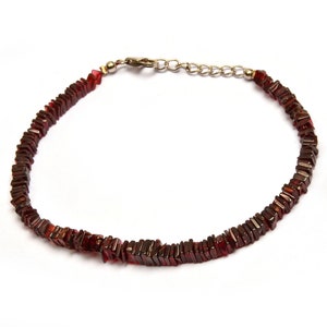 Natural Garnet Beads Bracelets, 8 Inch Strand 3-5 MM Beads, Garnet Rare Bracelets, Faceted Square Shape Silver Bracelet Best Jewelry Gifts
