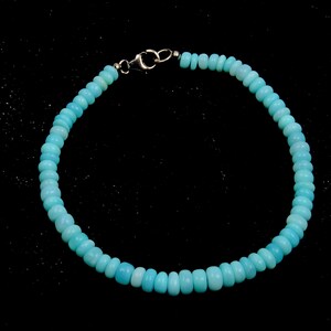 Natuurlijke blauwe Peruaanse opaalarmband: edelsteen met rondelle kralen 4-5 mm