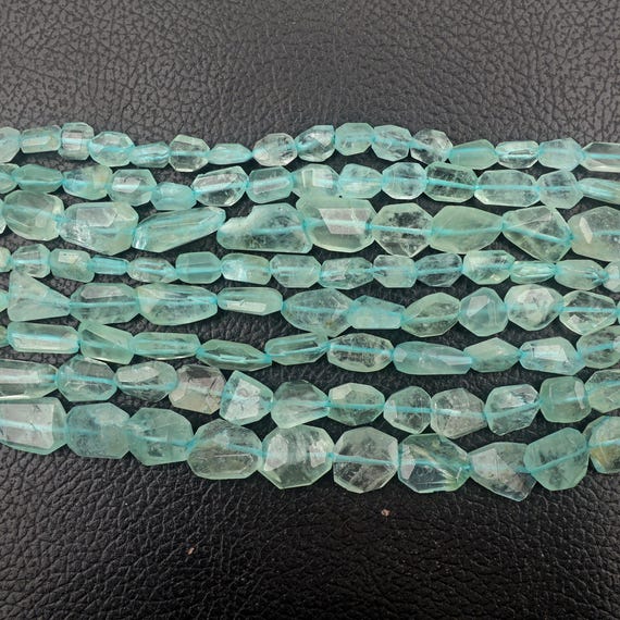 Perle facettée en Aigue Marine naturelle - Minerals Store Design