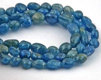 Natural Blue Sapphire Smooth Uneven Shape Beads 3.5 - 7.5 Mm 16/18&quot; 1 Line Gemstone Sapphire Beads  Blue Sapphire  Drilled Sapphire Beads