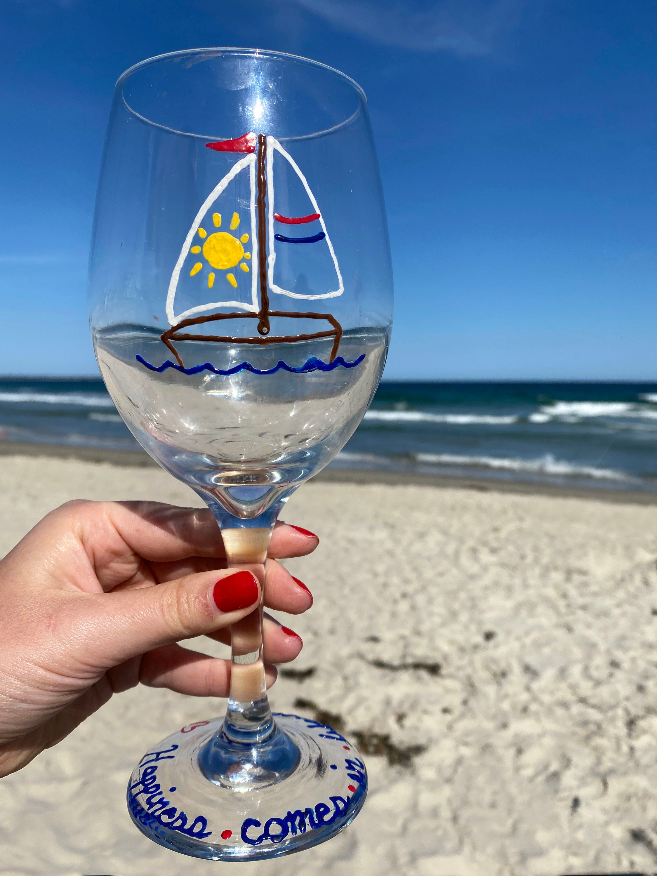 Sail Boat Wine Glass Etsy
