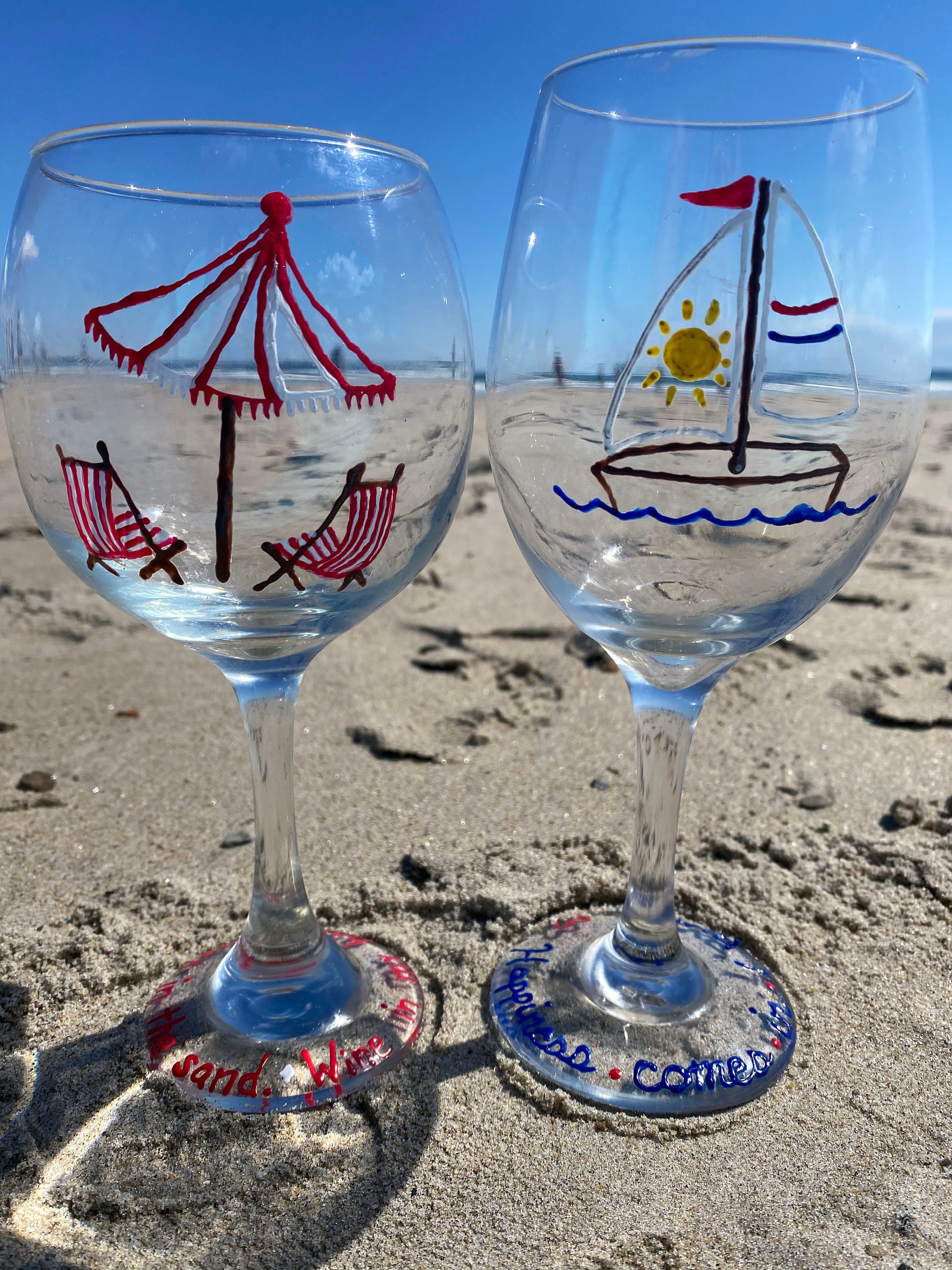 Sail Boat Wine Glass Etsy