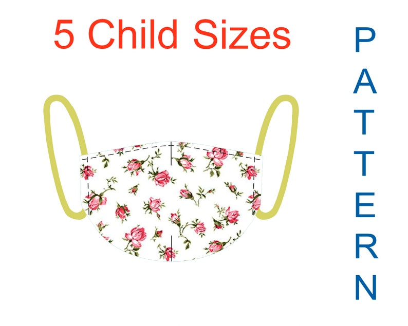 Children's Face Mask Sewing Pattern pdf Washable Face Etsy