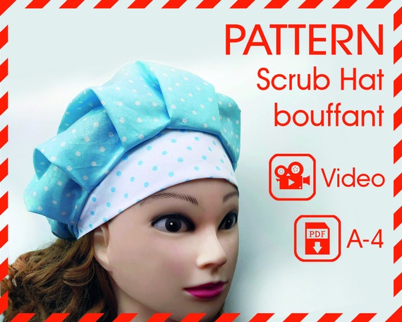 Scrub Hat Sewing Pattern PDF Medical Scrub Cap for women | Etsy