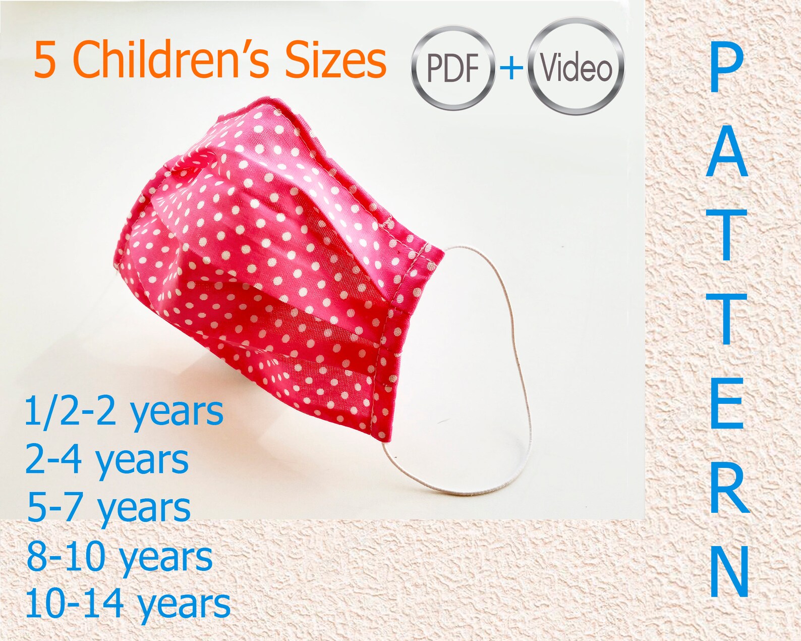 Kids face mask Sewing pattern pdf Cloth face covering Etsy