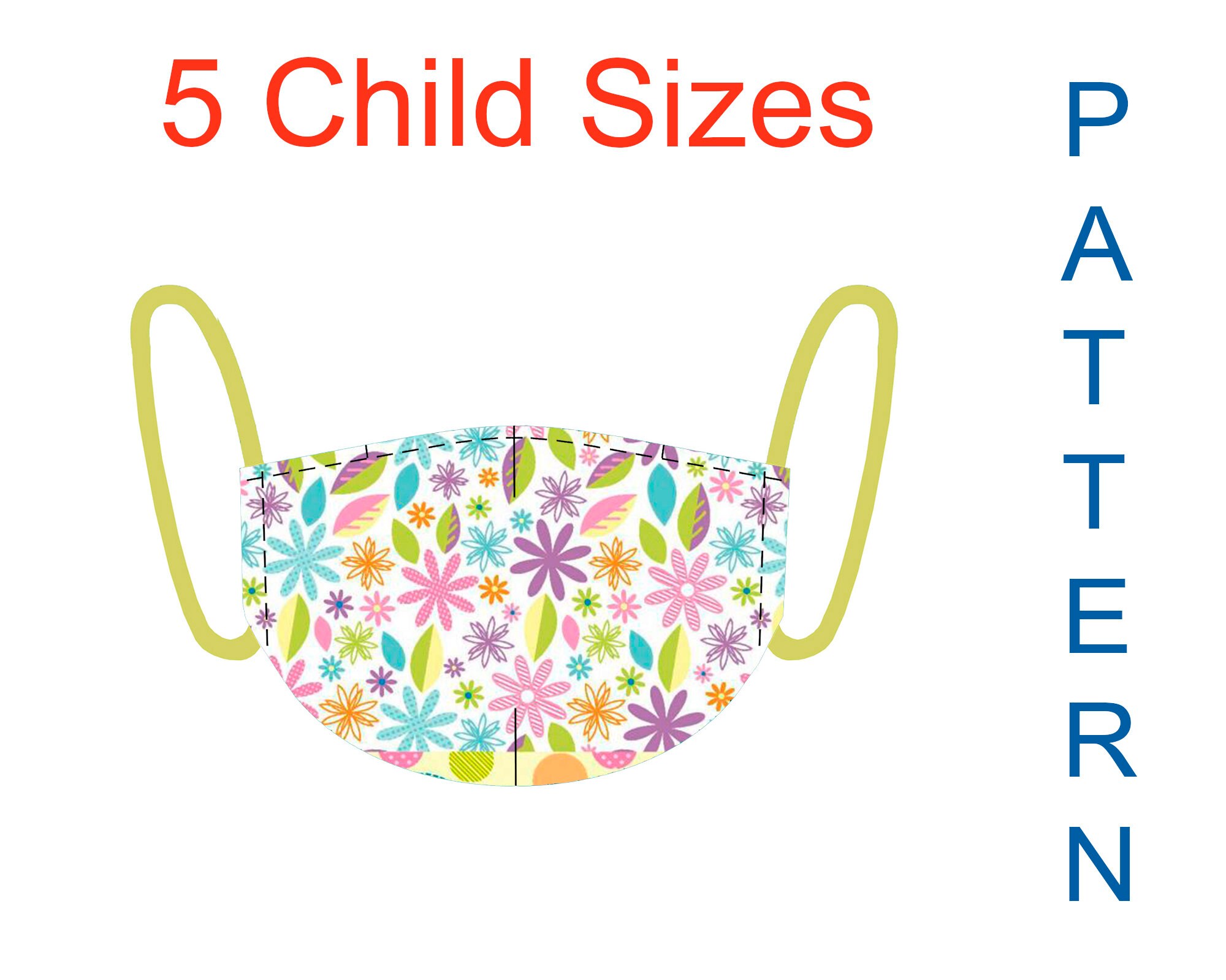 Children's Face Mask Sewing Pattern pdf Washable Face Etsy