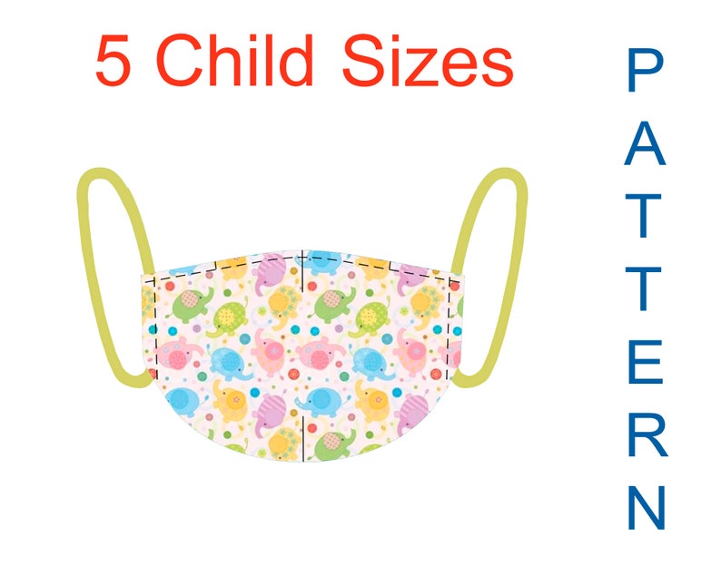 Children's Face Mask Sewing Pattern pdf Washable Face Etsy